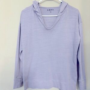 LOFT Purple 3/4 Sleeve Boxy Sweatshirt